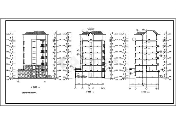 某地区六层框架结构住宅楼建筑施工图-图一