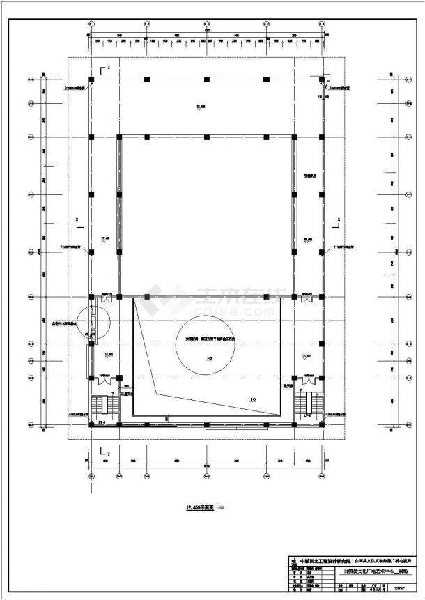 某地框架结构剧场及办公主楼建筑设计方案图纸-图二