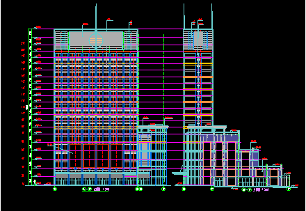 某市综合商业办公楼CAD建筑施工设计图-图二