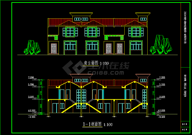 淮安市城市建筑设计院施工CAD方案图-图二