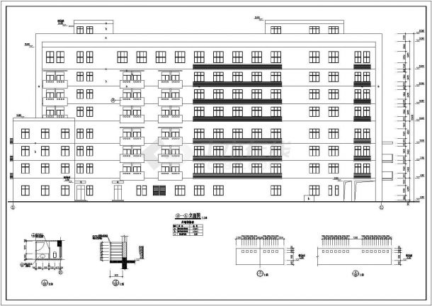 广东某医院8层综合楼建筑设计方案图纸-图一