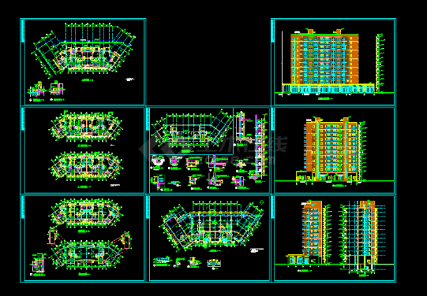 某住宅小区3.4楼建筑施工设计CAD方案图-图二