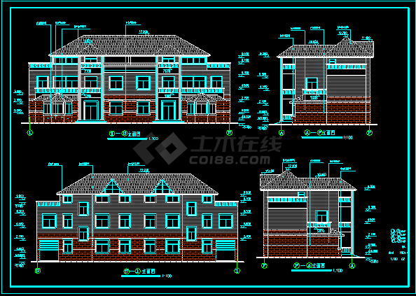 多层住宅建筑施工设计CAD方案全套图纸-图二