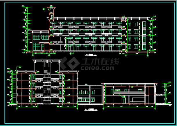 多层宿舍楼施工设计cad方案建筑图