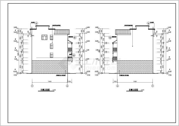 某地上四层框架结构独栋私房建筑设计方案图纸-图一
