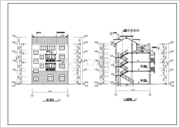某地上四层框架结构独栋私房建筑设计方案图纸-图二