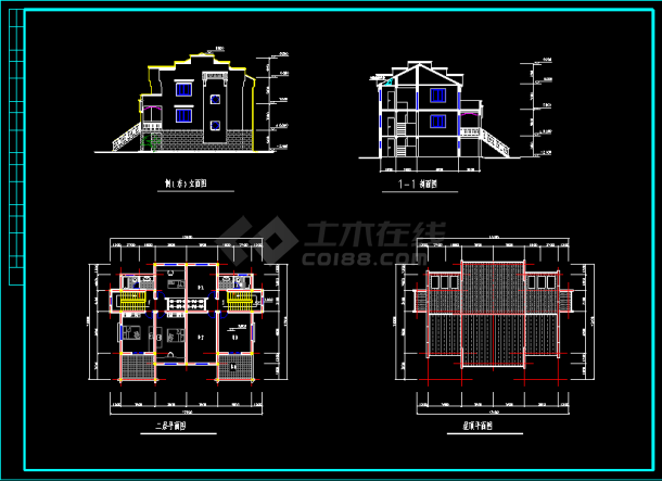 农村小康住宅建筑设计施工CAD方案带效果图-图二