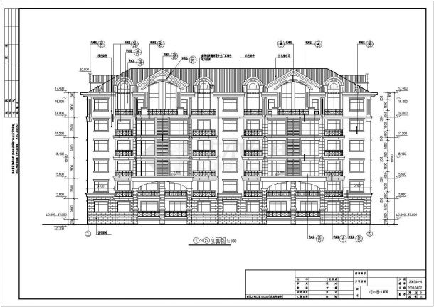 某小区6层砖混结构住宅楼建筑设计方案图纸-图一