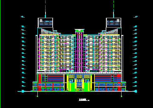 某假日广场建筑CAD施工设计平立面图纸-图二