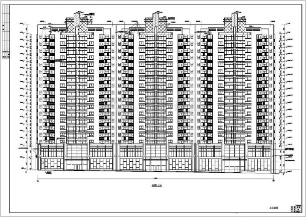 长沙某十八层框筒结构商住楼建筑设计施工图-图二