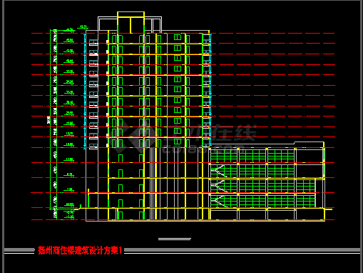 某商住楼建筑CAD设计方案图纸(带效果图)-图二