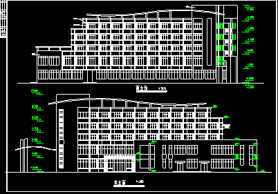 某中学综合楼及宿舍方案CAD建筑施工设计图-图二