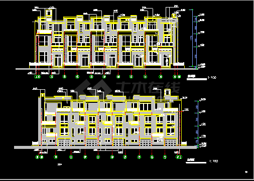 多层排房样板建筑施工设计CAD方案图-图二