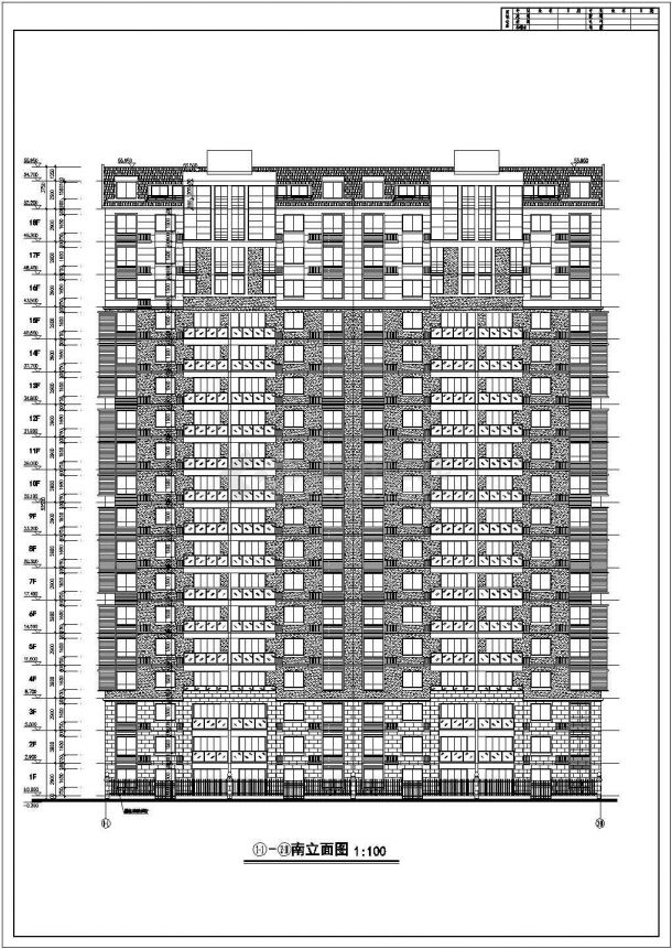 某小区十八层纯住宅楼建筑设计方案图纸-图一