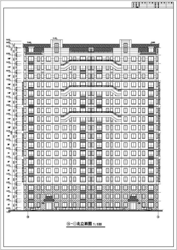 某小区十八层纯住宅楼建筑设计方案图纸-图二