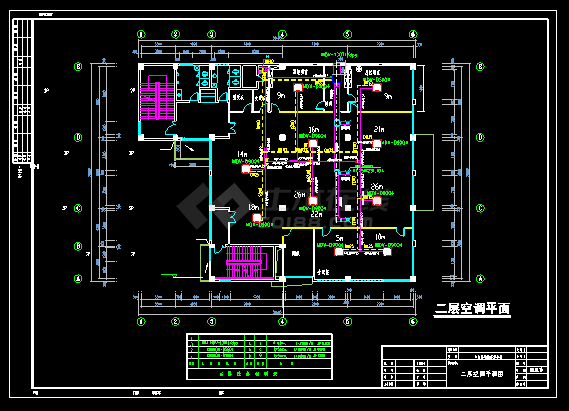 某综合大楼户式中央空调设计cad平面详细施工图-图二