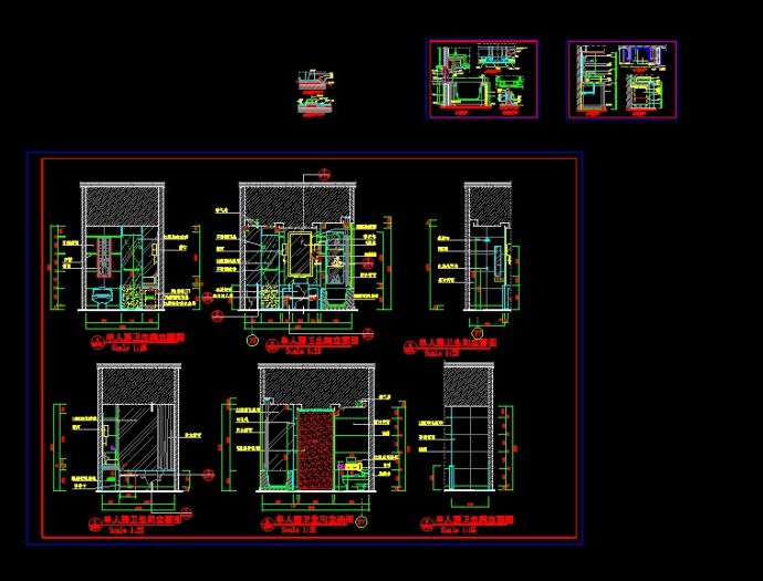 某标准房卫生间立面设计CAD详图_图1
