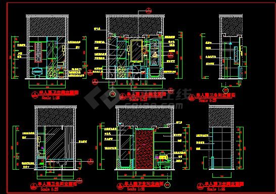 某标准房卫生间立面设计CAD详图-图二