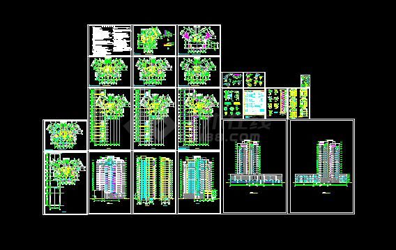 高层住宅楼全套建筑施工CAD方案设计详图-图一