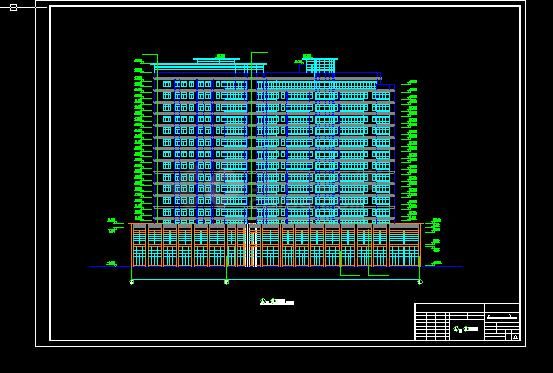 高层住宅综合楼建筑施工cad设计方案图纸-图二