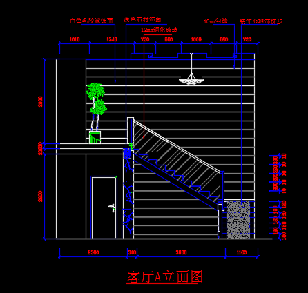 某住宅小区跃层户型装修设计CAD图纸-图二