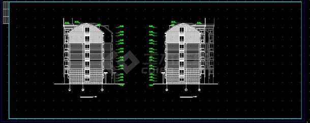 高级住宅小区建筑施工cad设计方案图纸-图二