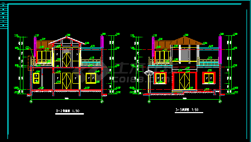 北方四合院建筑设计施工CAD方案带效果图-图二