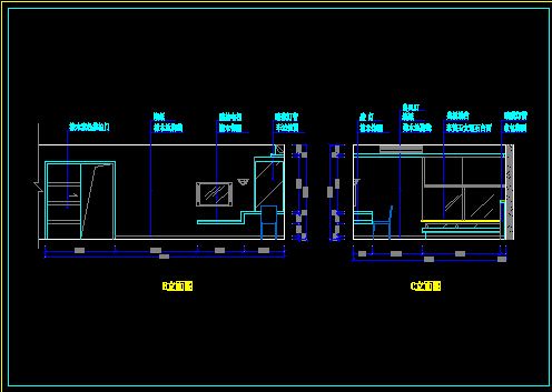 某户型样板房装饰工程设计CAD图纸-图二