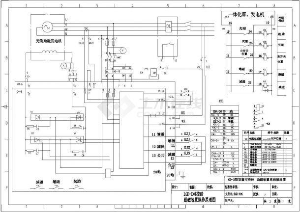 GD-2型双套可控硅励磁装置系统原理图,lkm可控硅励磁装置系统原理图-图二