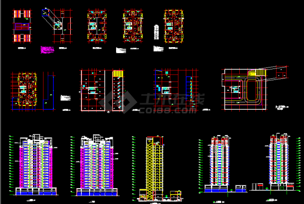 某高层商务住宅楼方案CAD建筑设计施工图-图一