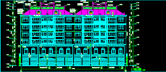 某6层砖混结构商住楼CAD建筑设计图纸-图二