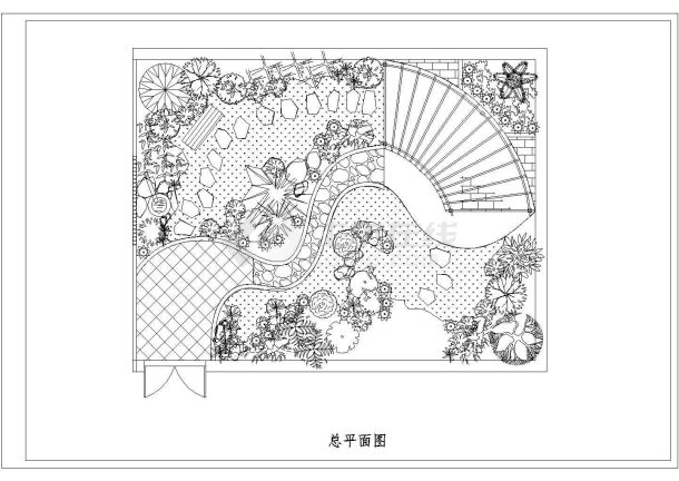 三套私家花园景观及绿化铺装设计图-图一