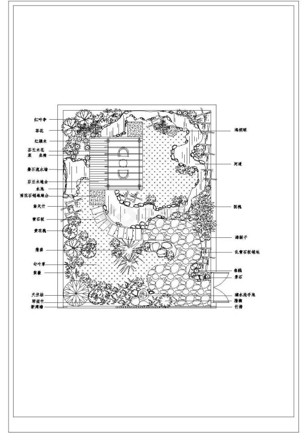 三套私家花园景观及绿化铺装设计图-图二