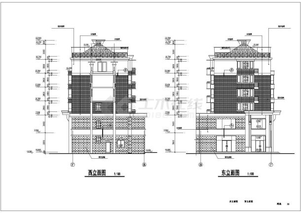 余杭市某六层框架结构住宅建筑设计施工图纸-图一