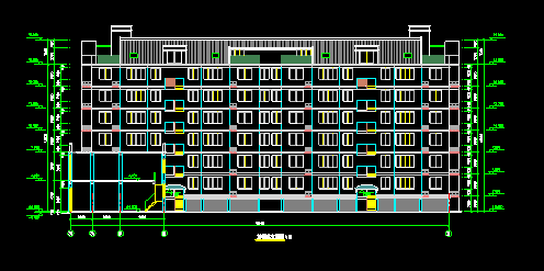 某多层底商住宅楼建筑设计CAD全套施工图-图二