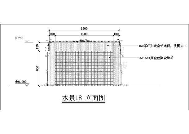 某圆形涌泉水景观平台全套施工图纸-图二