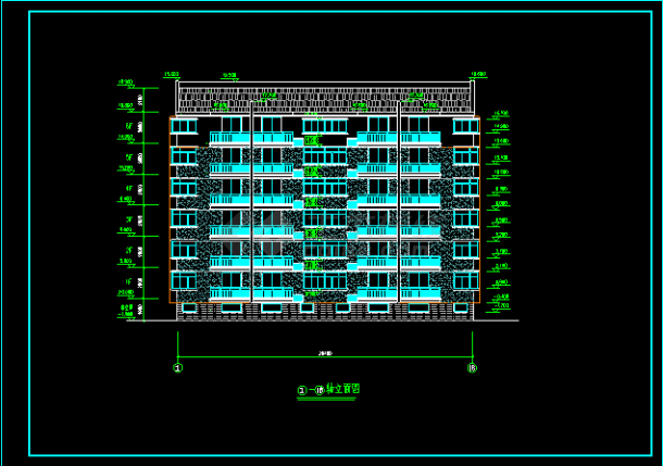 六层住宅楼建筑设计CAD全套施工图-图二