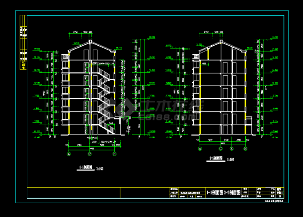 某小区多层砖混结构住宅楼建筑设计CAD施工图-图二