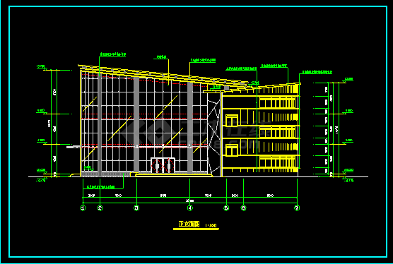 高级小区会所建筑设计CAD方案全套图-图二