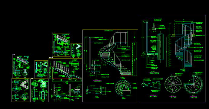 某商场楼梯扶手CAD设计施工图纸_图1