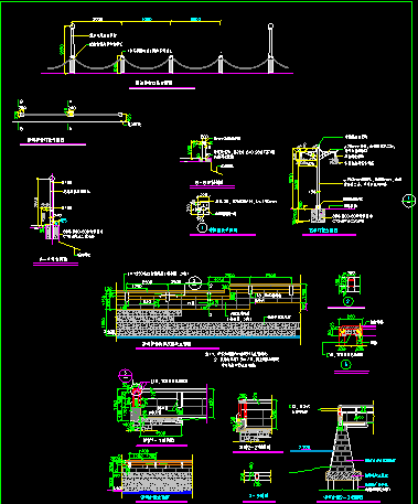 某别墅围墙栏杆装修CAD设计施工图合集-图二