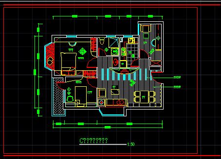 某阳光样板房装修设计CAD详情施工图-图二