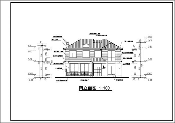 某地两层砖混结构农村别墅建筑设计施工图纸_图1