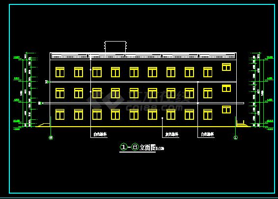 某中学食堂建筑施工CAD详情施工图-图二