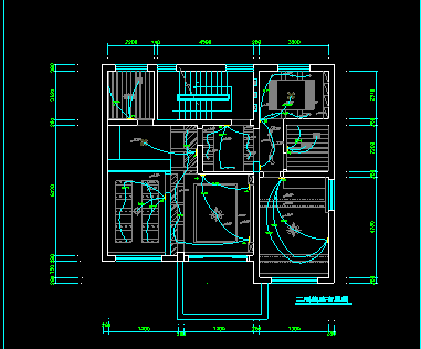 某别墅室内装修CAD设计施工平面图-图二