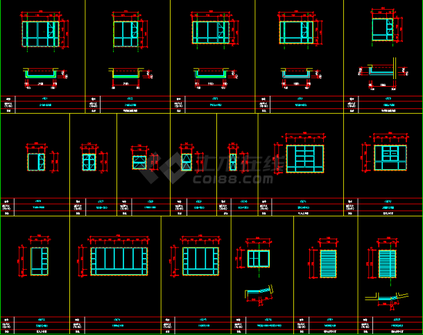 千种门窗cad大样设计布置施工图