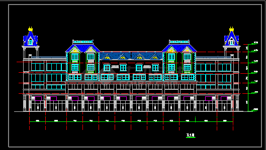 一套商住住宅建筑设计施工CAD立面图-图二