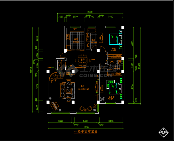 某地一套复式楼装修CAD设计施工图-图二