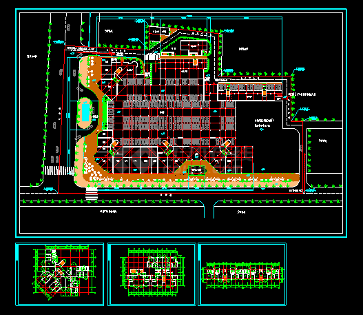 某小区住宅建筑施工设计CAD平面方案含总图-图一