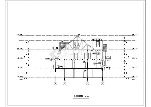 某地三层砖混结构别墅建筑设计方案图纸-图二